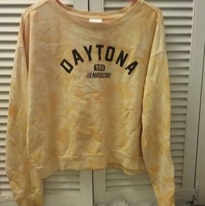 Daytona 500 yellow tie-dye sweatshirt ☀️
